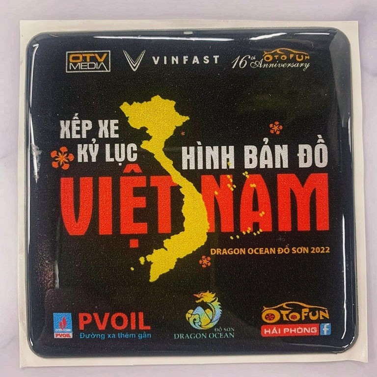 Cận cảnh logo sự kiện Xếp xe kỷ lục hình bản đồ Việt Nam