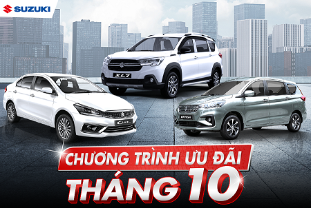 Suzuki hỗ trợ 50% lệ phí trước bạ cho hàng loạt xe trong tháng 10