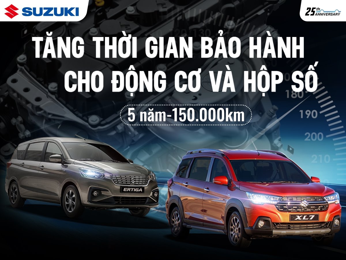 Suzuki mở rộng thời hạn bảo hành hộp số và động cơ cho New Ertiga và XL7