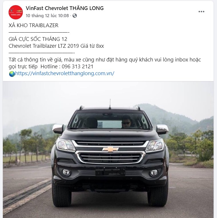 Chevrolet Trailblazer xả kho, giảm kịch sàn gần 260 triệu đồng