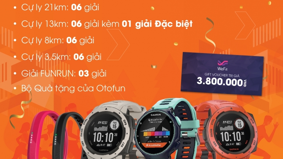 Tham gia Otofun Marathon 2019 để nhận đồng hồ Fibit & Garmin