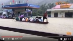 nguoi dan hoa binh no nuc di thuyen tren quoc lo 6