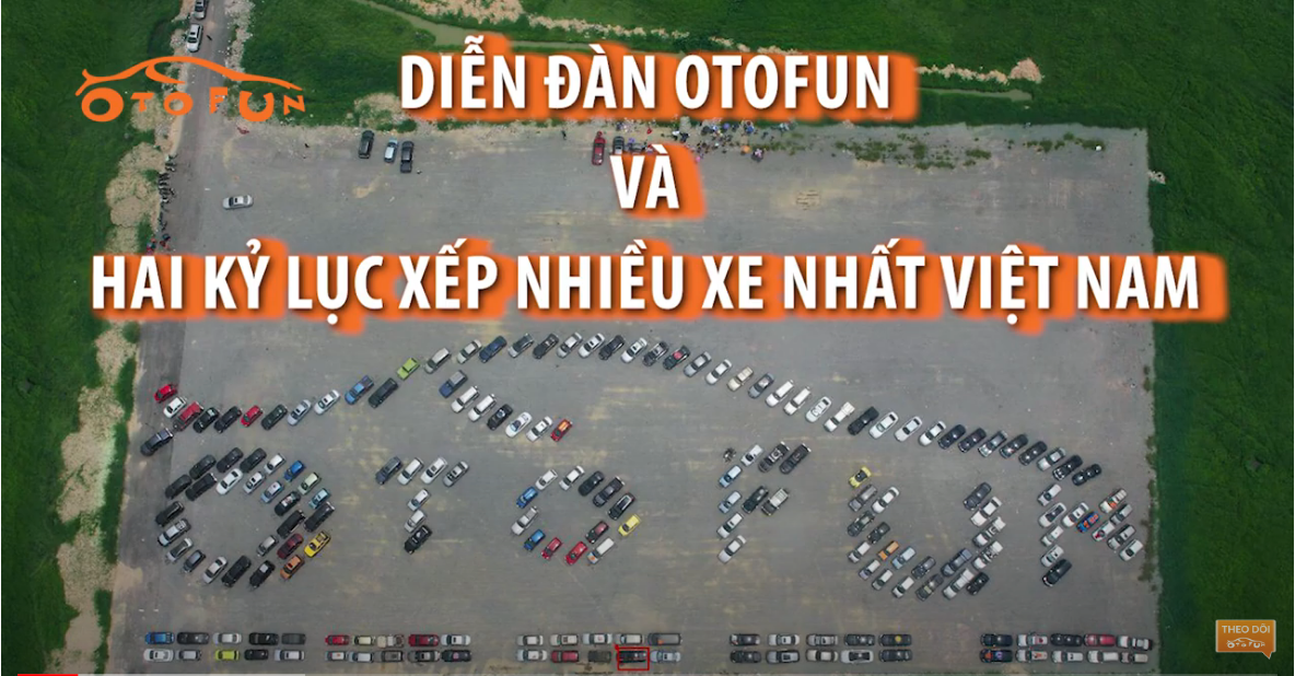 Hai lần thiết lập kỷ lục với màn xếp hình bằng xe ô tô lớn nhất Việt Nam của diễn đàn OTOFUN