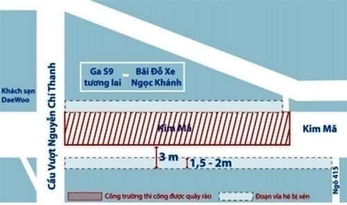 Hà Nội: Cấm ôtô một đoạn đường Kim Mã trong thời gian thi công tuyến Metro ha noi cam oto mot doan duong kim ma trong thoi gian thi cong tuyen metro
