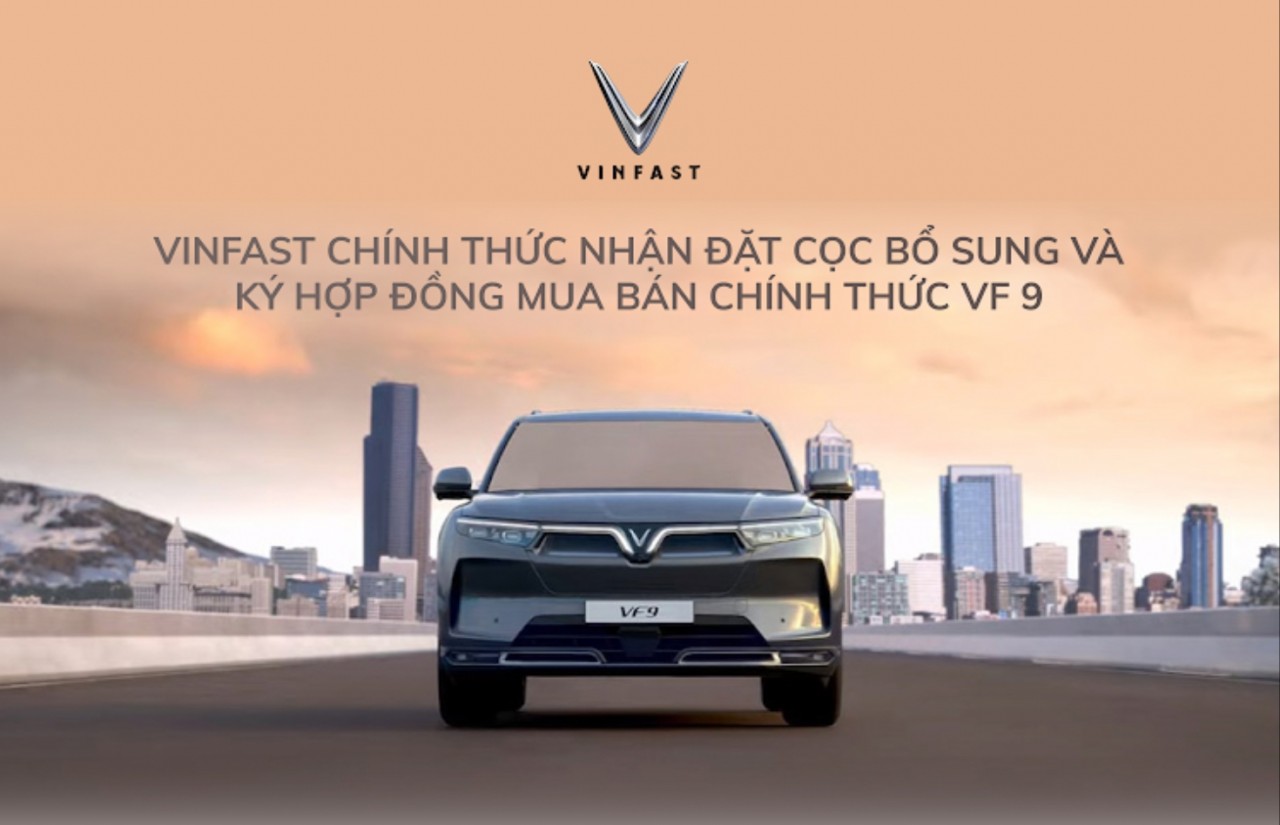VinFast VF9 bắt đầu nhận cọc bổ sung cho và ký hợp đồng mua bán chính thức VinFast VF9 bắt đầu nhận cọc bổ sung cho và ký hợp đồng mua bán chính thức