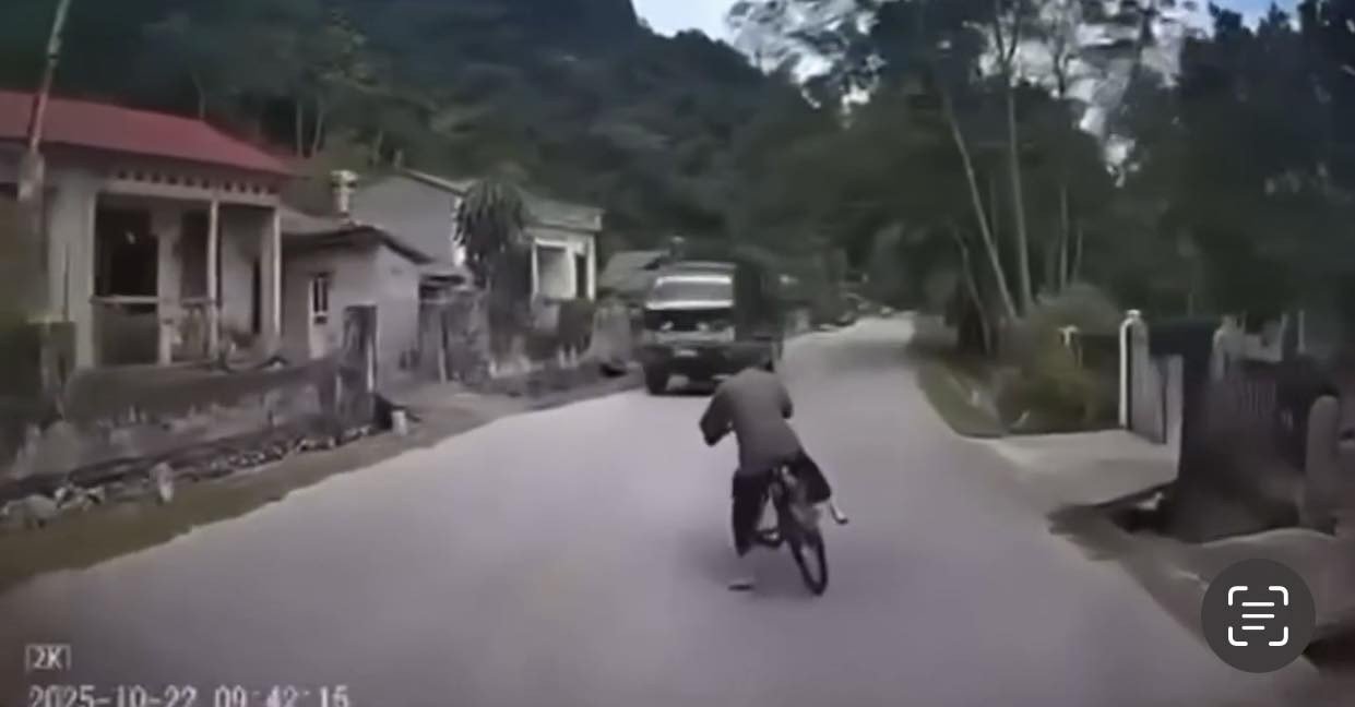 Ngã ra đường đúng lúc xe tải lao tới, cụ ông đi xe đạp tử vong thương tâm